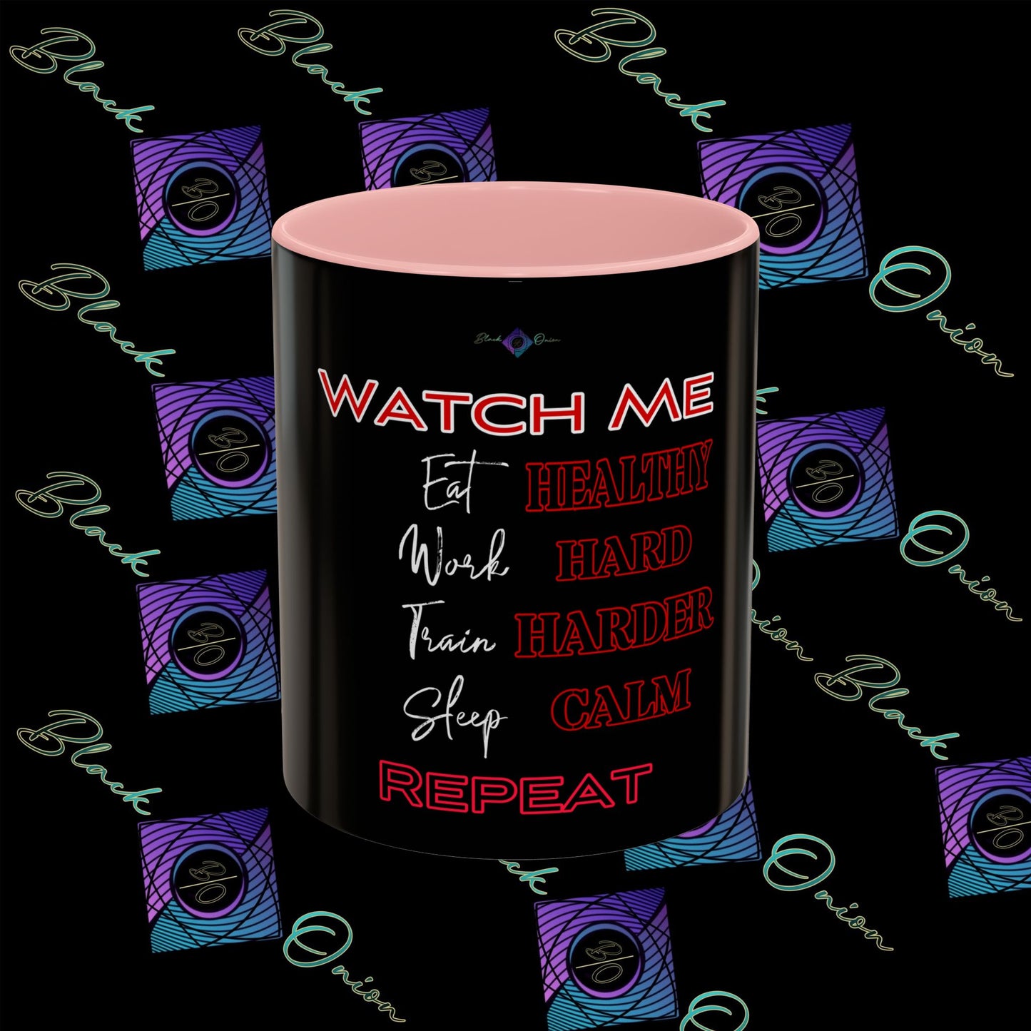 BlackOnion Coffee Mug Serial 2 with Workout Motif ‘Watch me’🫵🔥💪