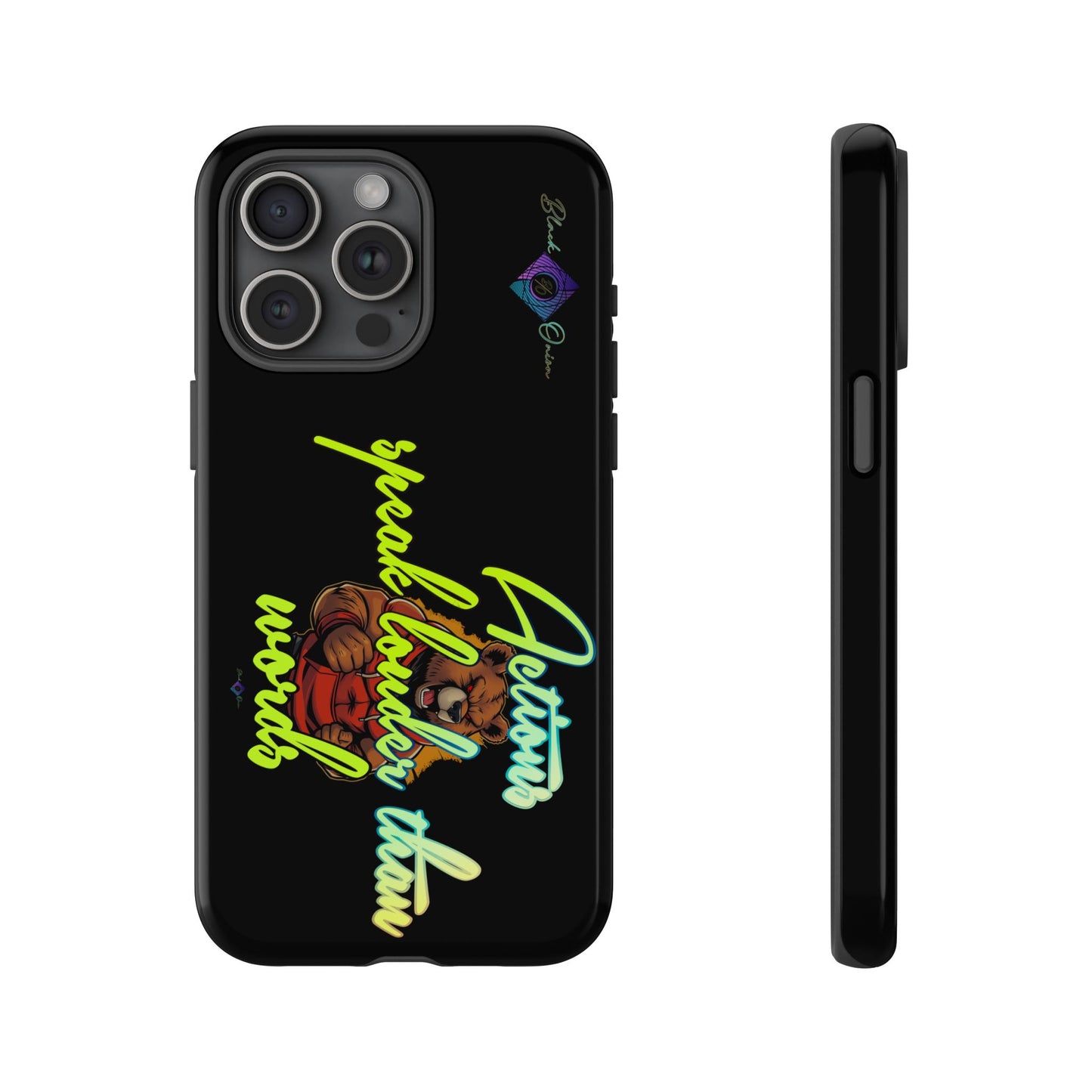 BlackOnion Brand New Phone Case - with Motivational Workout Motif ‘Actions speak lauder ‘💪🔥🫵