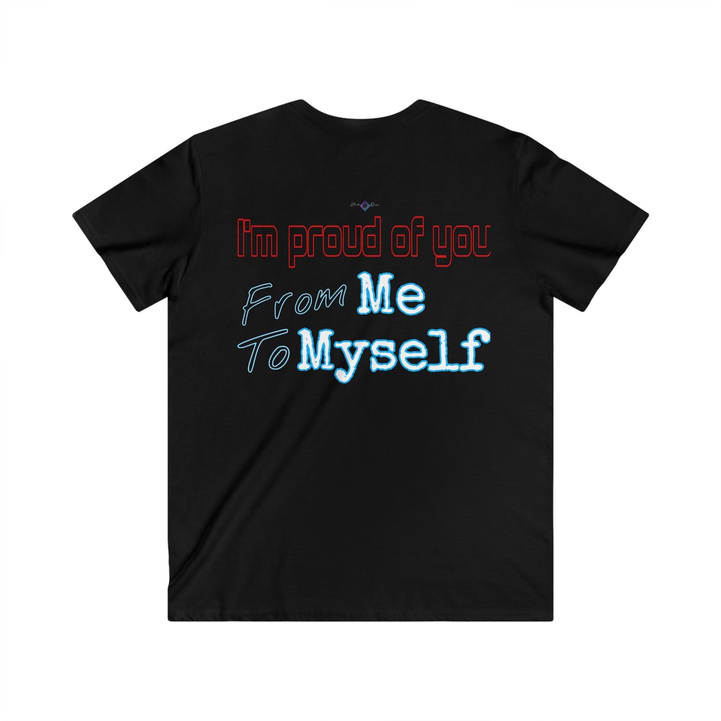 BlackOnion Men's V-Neck T-Shirt with Workout Motif ‘I’m proud of you’💪🔥🫵