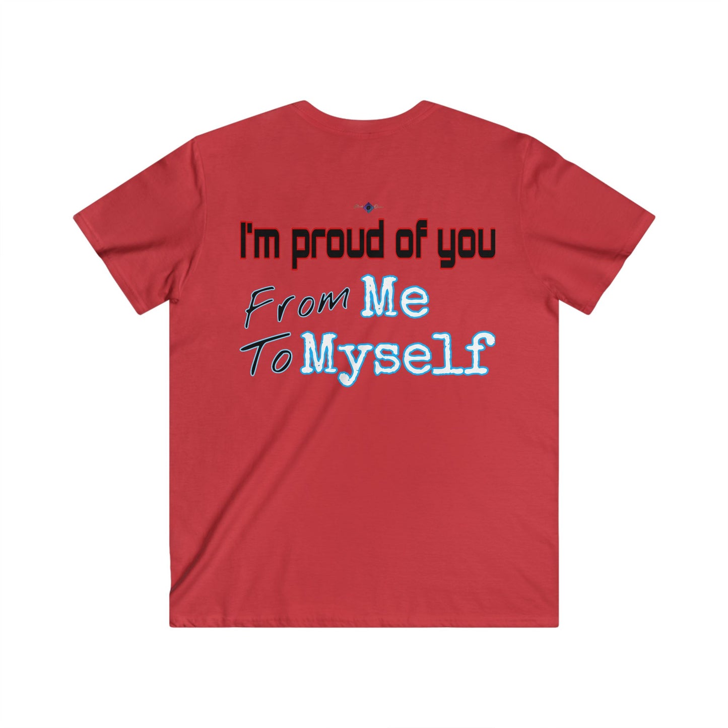 BlackOnion Men's V-Neck T-Shirt with Workout Motif ‘I’m proud of you’💪🔥🫵