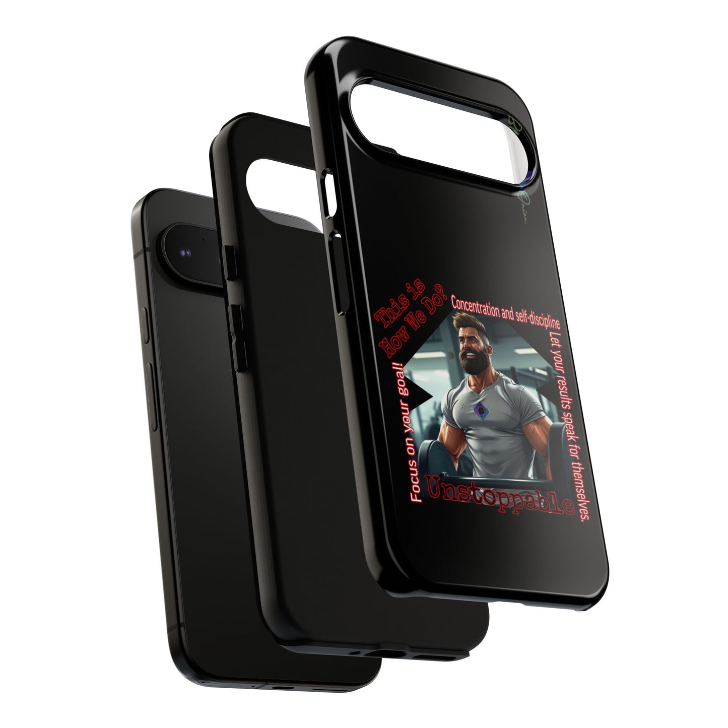 BlackOnion Brand New Phone Case - with Motivational Workout Motif’Unstoppable ‘💪🔥🫵