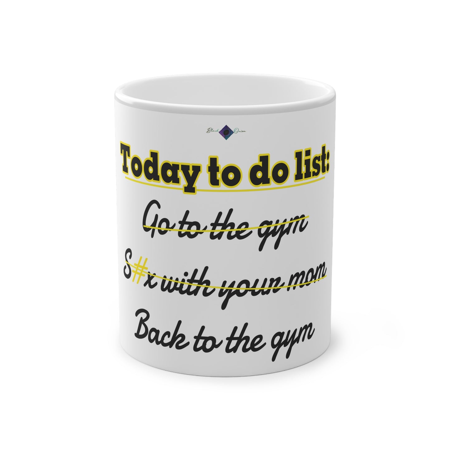 BlackOnion Color Changing Mug with Workout Motif ‘Today To Do List’ 💪🔥🫵