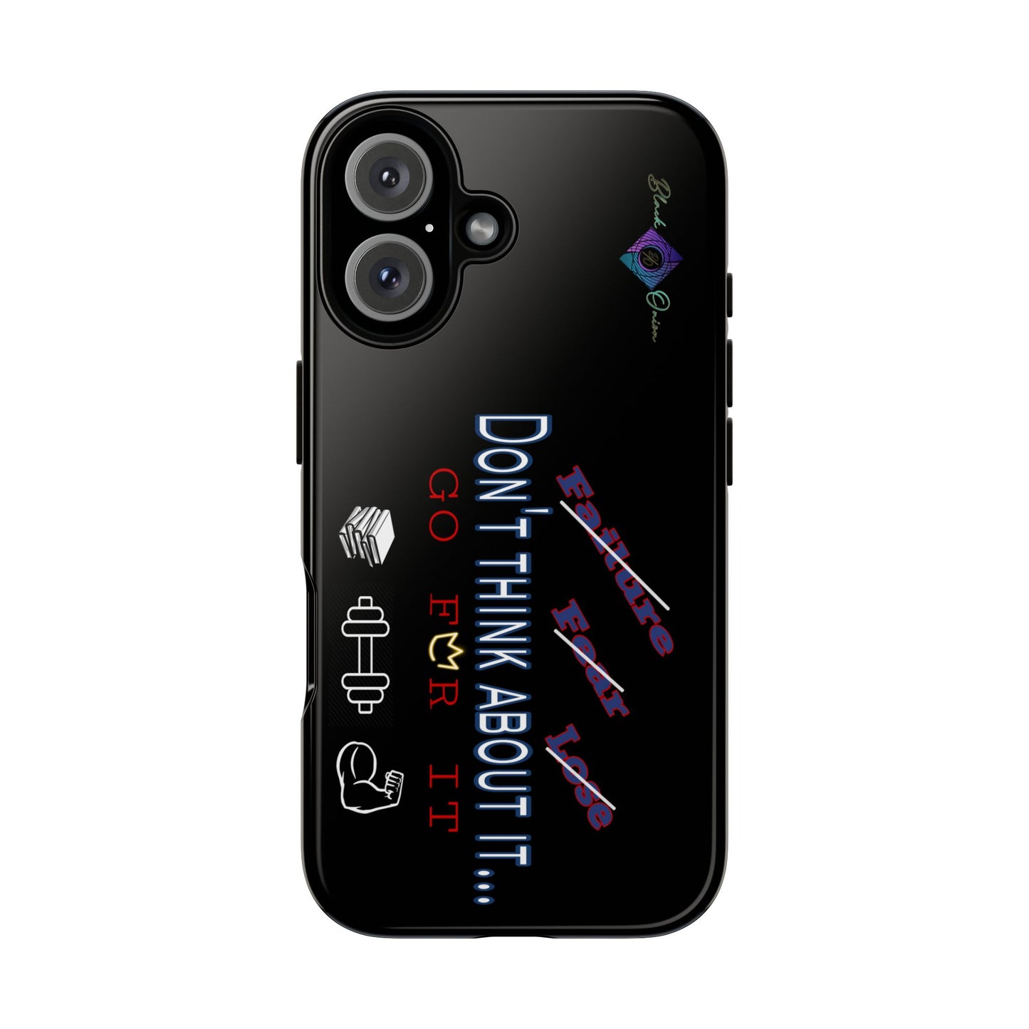 BlackOnion Brand New Phone Case - with Motivational Workout Motif’Don’t think ‘💪🔥🫵