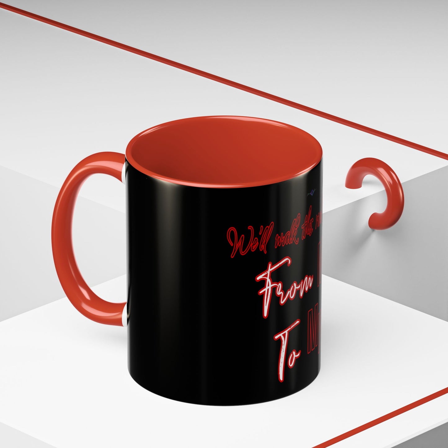 BlackOnion Coffee Mug - 11oz with Workout Motif ‘We’ll walk this road together’🔥💪🫵