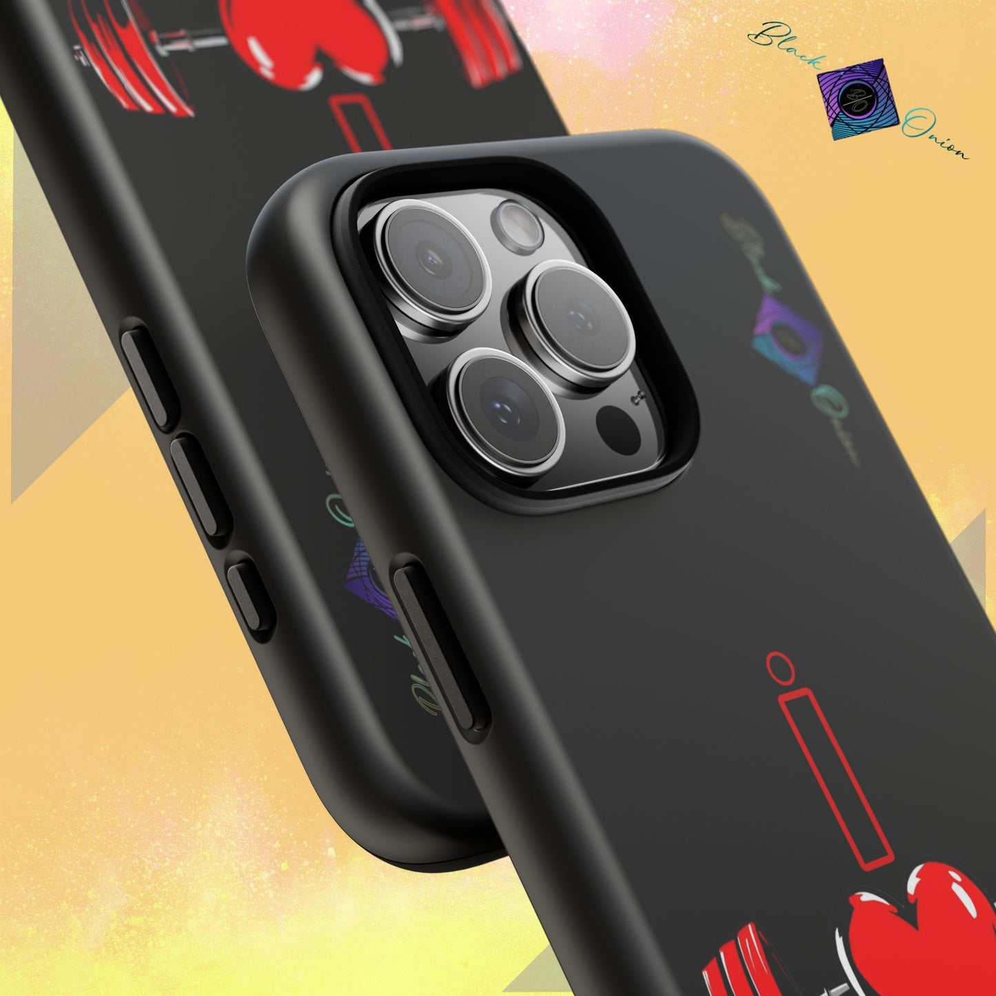 BlackOnion Brand New Phone Case - with Motivational Workout Motif’I Love Gym ‘💪🔥🫵