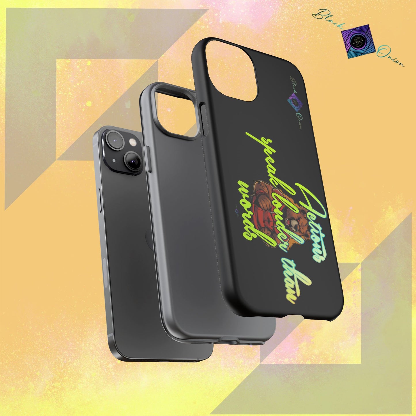 BlackOnion Brand New Phone Case - with Motivational Workout Motif ‘Actions speak lauder ‘💪🔥🫵