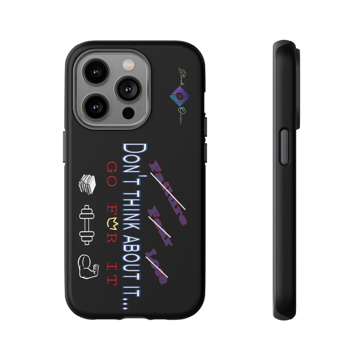 BlackOnion Brand New Phone Case - with Motivational Workout Motif’Don’t think ‘💪🔥🫵