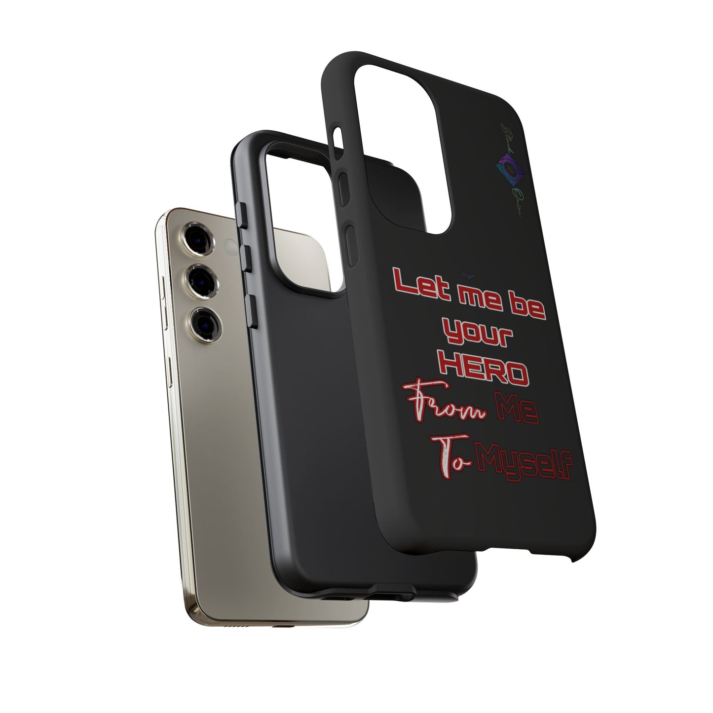 BlackOnion Brand New Phone Case - with Motivational Workout Motif’Let me be your Hero ‘💪🔥🫵