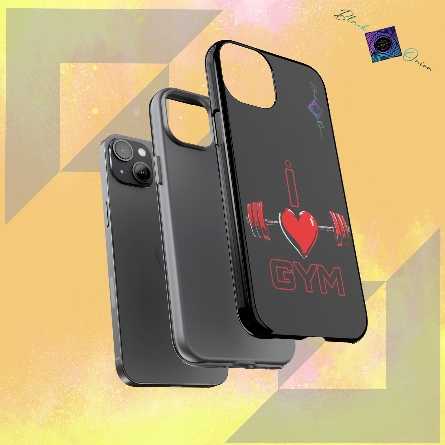 BlackOnion Brand New Phone Case - with Motivational Workout Motif’I Love Gym ‘💪🔥🫵