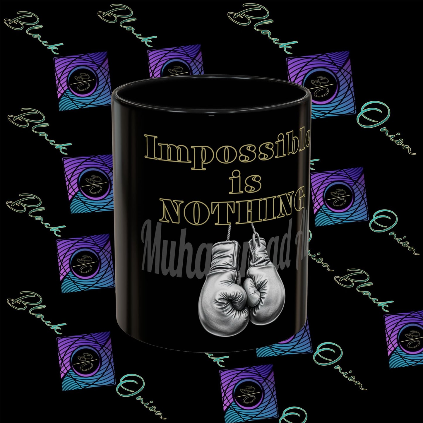 BlackOnion Coffee Mug 2 with Workout Motif ‘Impossible is NothingV2’🫵🔥💪