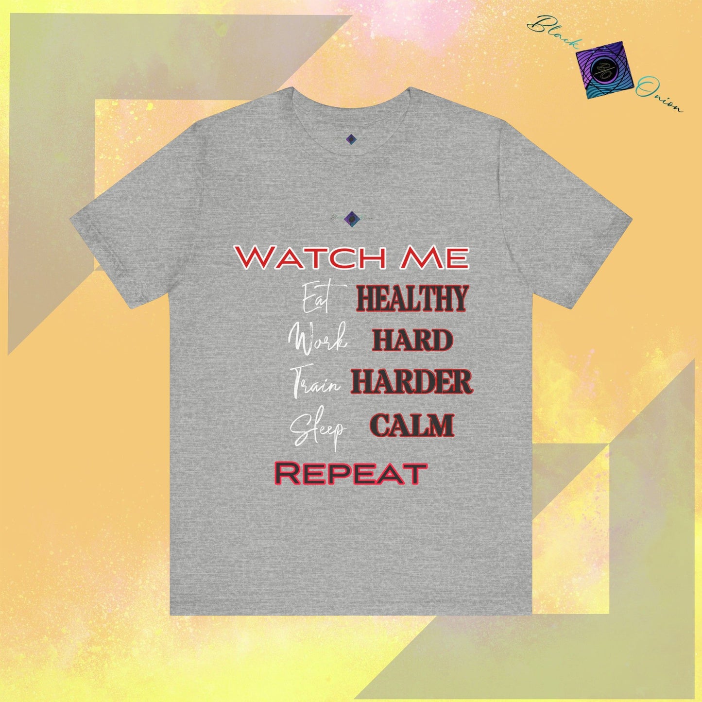 BlackOnion T-Shirt with Workout Motif V2 “Watch Me" 💪🔥