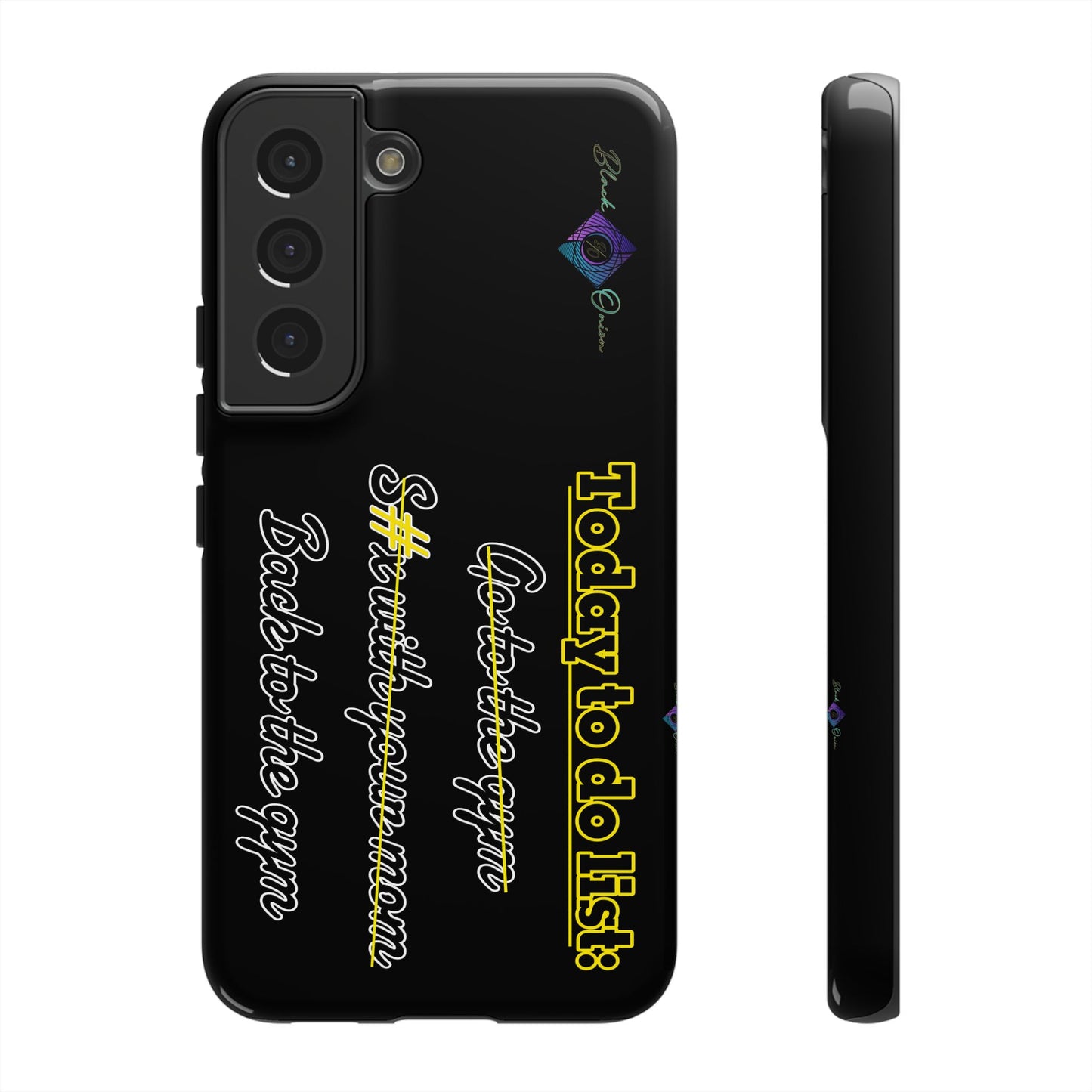 BlackOnion Brand New Phone Case - with Motivational Workout Motif’Today to do list ‘💪🔥🫵