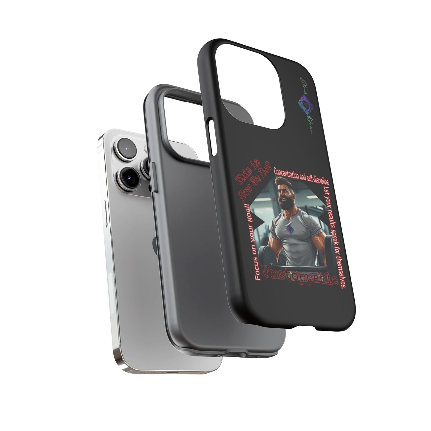 BlackOnion Brand New Phone Case - with Motivational Workout Motif’Unstoppable ‘💪🔥🫵