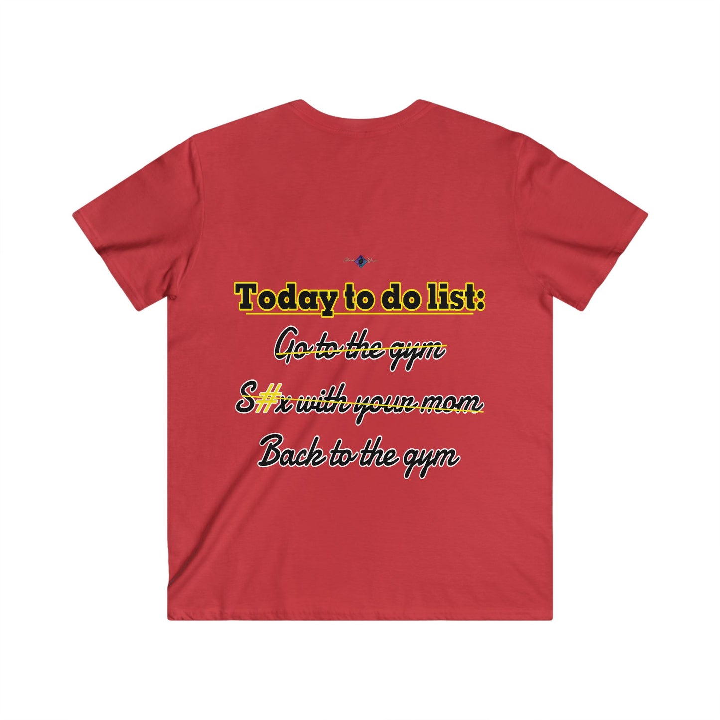 BlackOnion Men's V-Neck T-Shirt with Workout Motif ‘To do list’ 💪🔥🫵
