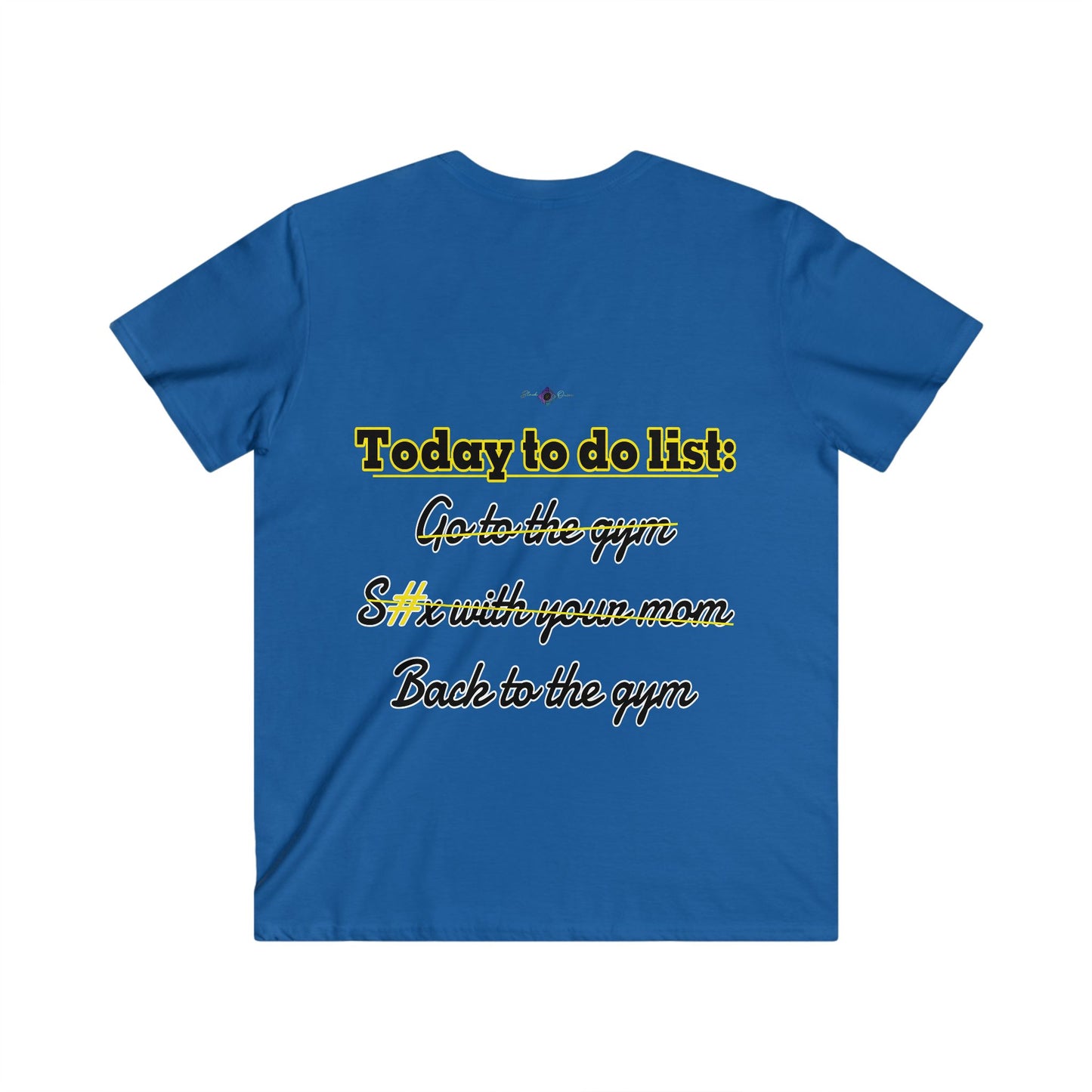 BlackOnion Men's V-Neck T-Shirt with Workout Motif ‘To do list’ 💪🔥🫵