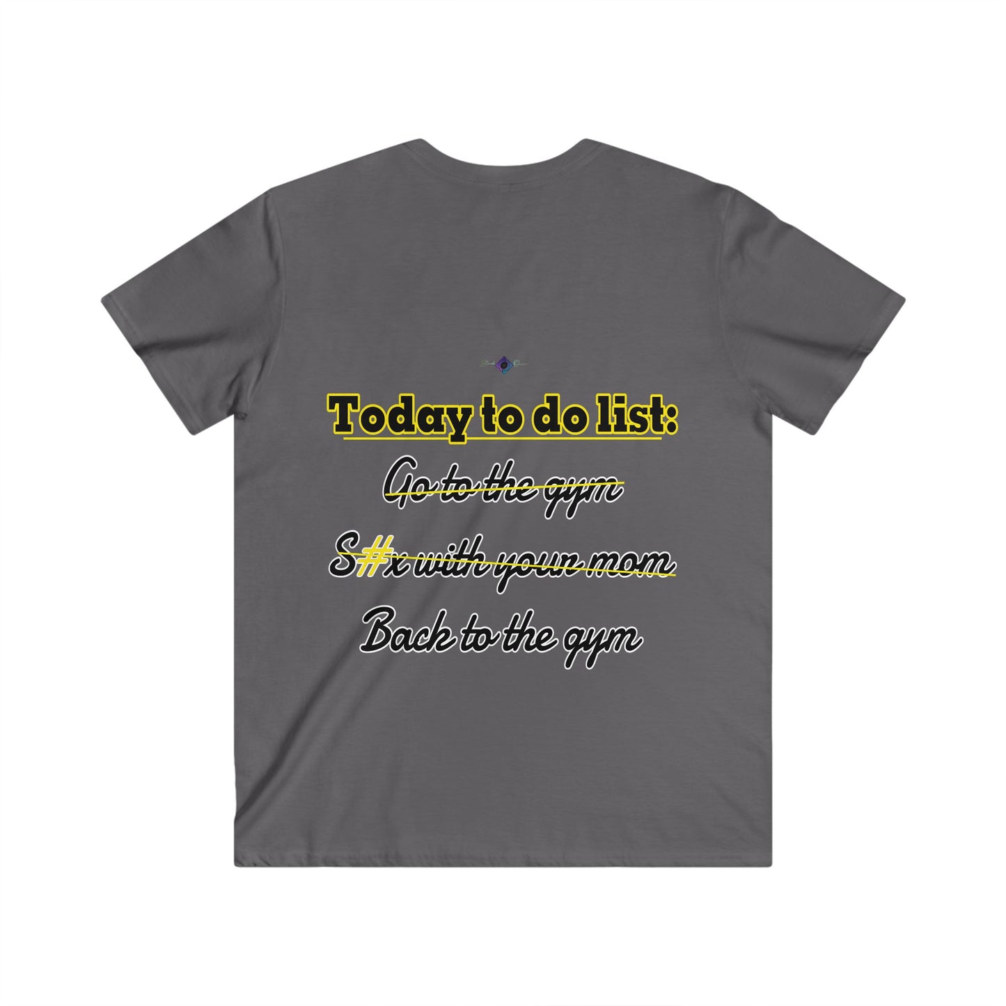 BlackOnion Men's V-Neck T-Shirt with Workout Motif ‘To do list’ 💪🔥🫵