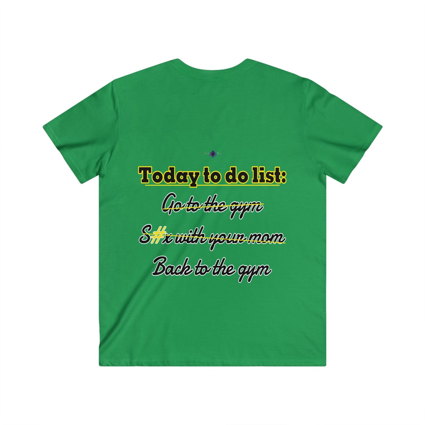 BlackOnion Men's V-Neck T-Shirt with Workout Motif ‘To do list’ 💪🔥🫵