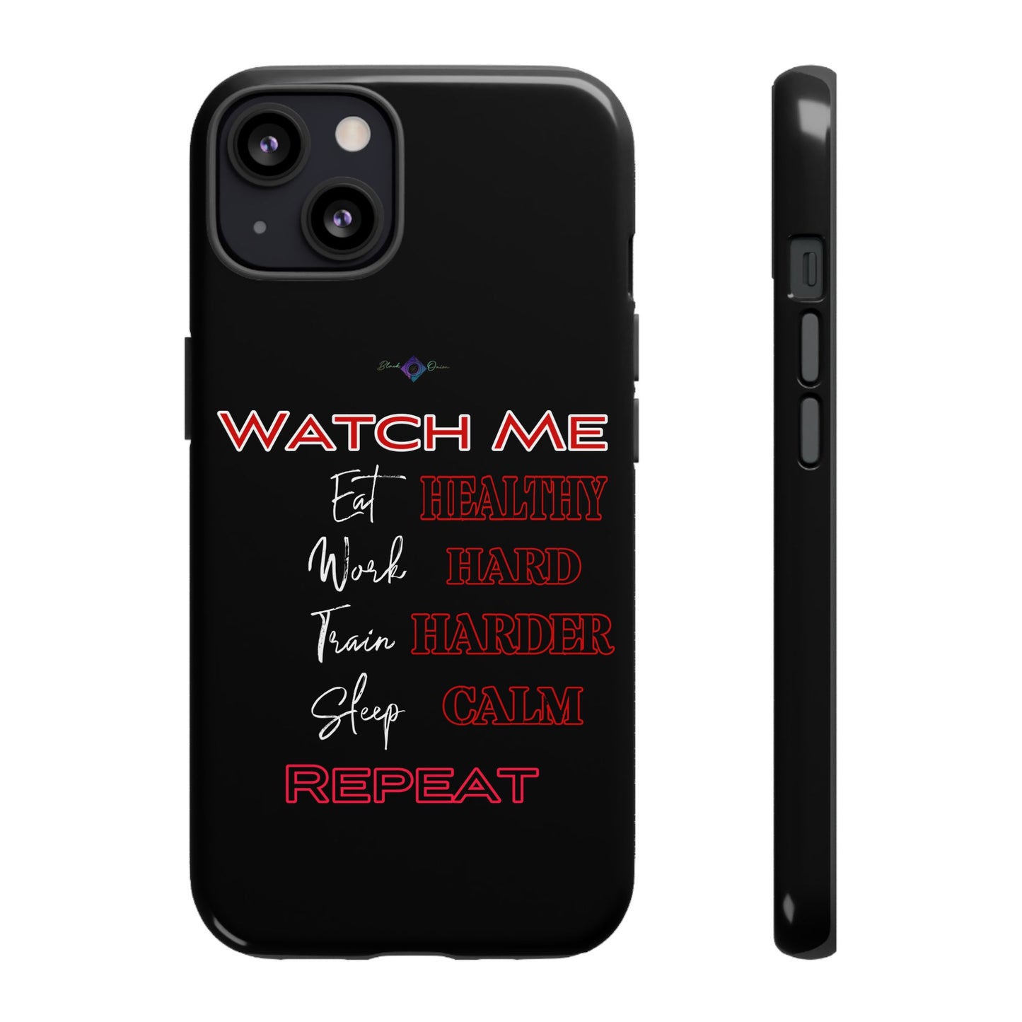 BlackOnion Phone Case -with Motivational Motif 'Watch Me' 💪🔥🫵