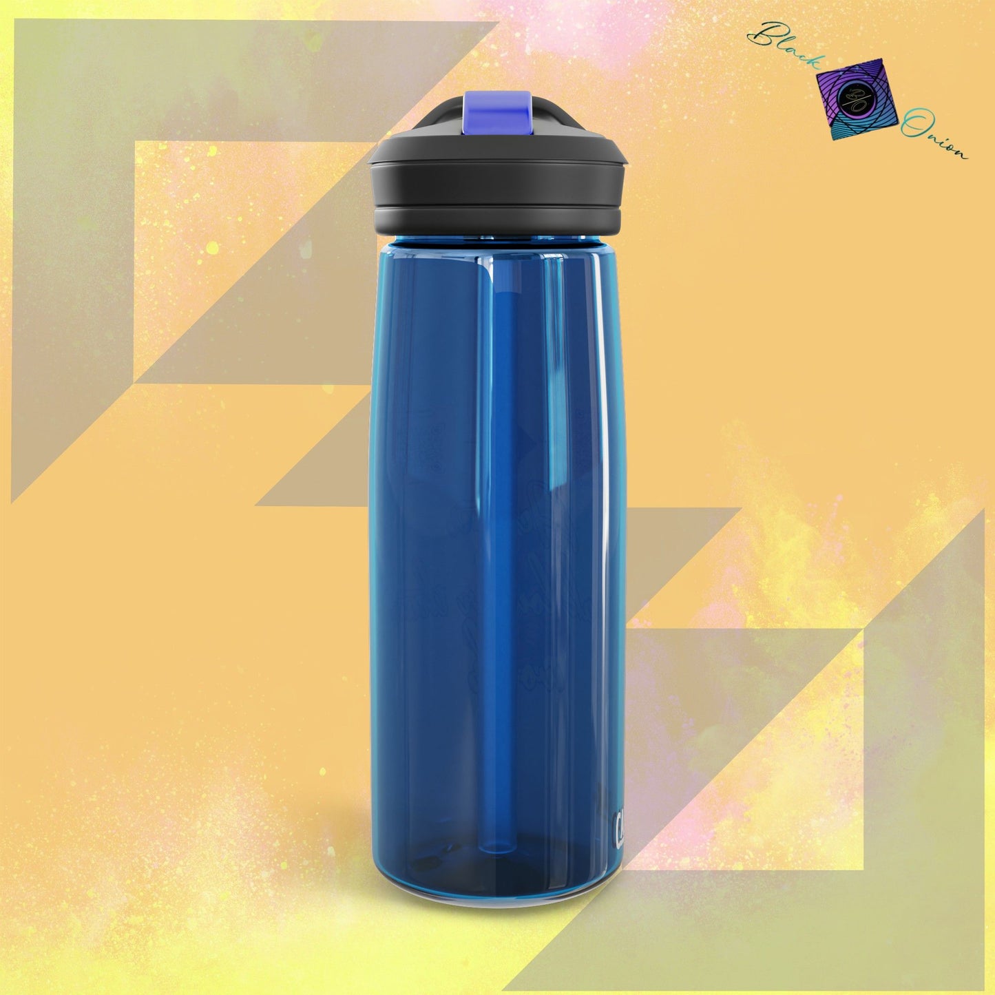 CamelBak Eddy® Water Bottle with BlackOnion Brand and Workout Motif- "Actions Speak Louder Than Words" -25oz