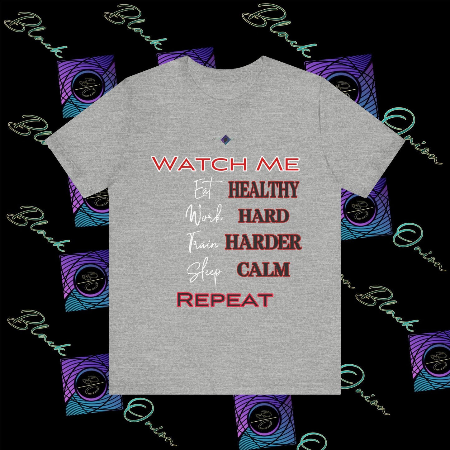 BlackOnion "Watch Me" T-Shirt with Workout Motif 💪🔥