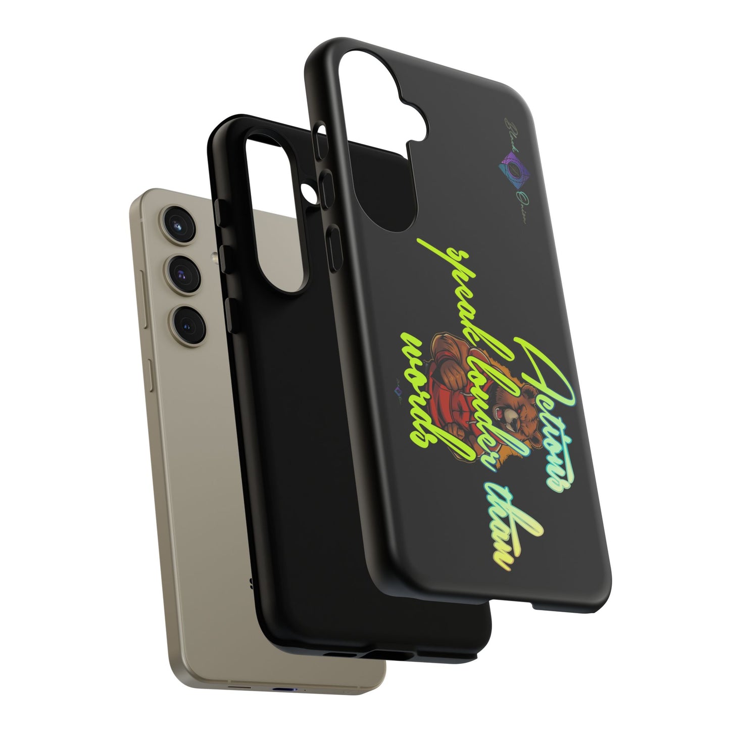 BlackOnion Brand New Phone Case - with Motivational Workout Motif ‘Actions speak lauder ‘💪🔥🫵