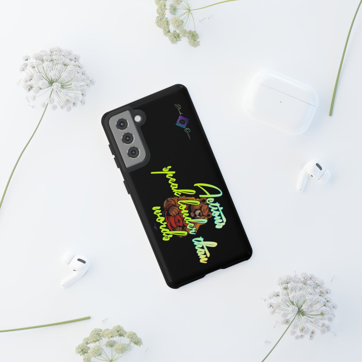 BlackOnion Brand New Phone Case - with Motivational Workout Motif ‘Actions speak lauder ‘💪🔥🫵