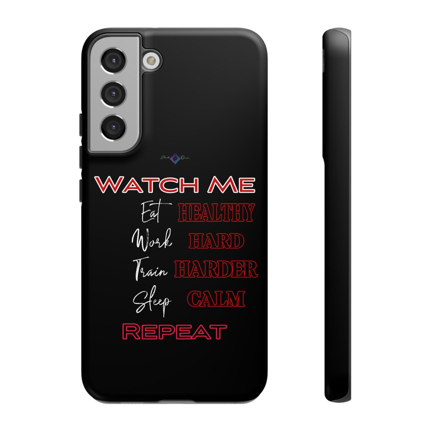 BlackOnion Phone Case -with Motivational Motif 'Watch Me' 💪🔥🫵