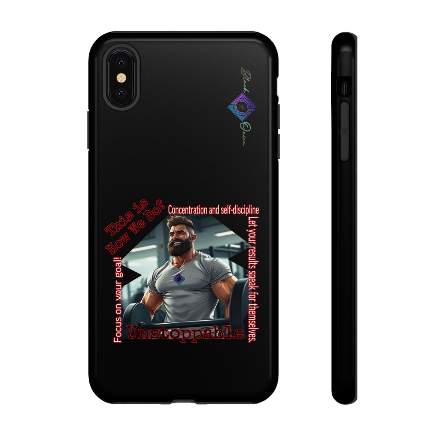 BlackOnion Brand New Phone Case - with Motivational Workout Motif’Unstoppable ‘💪🔥🫵