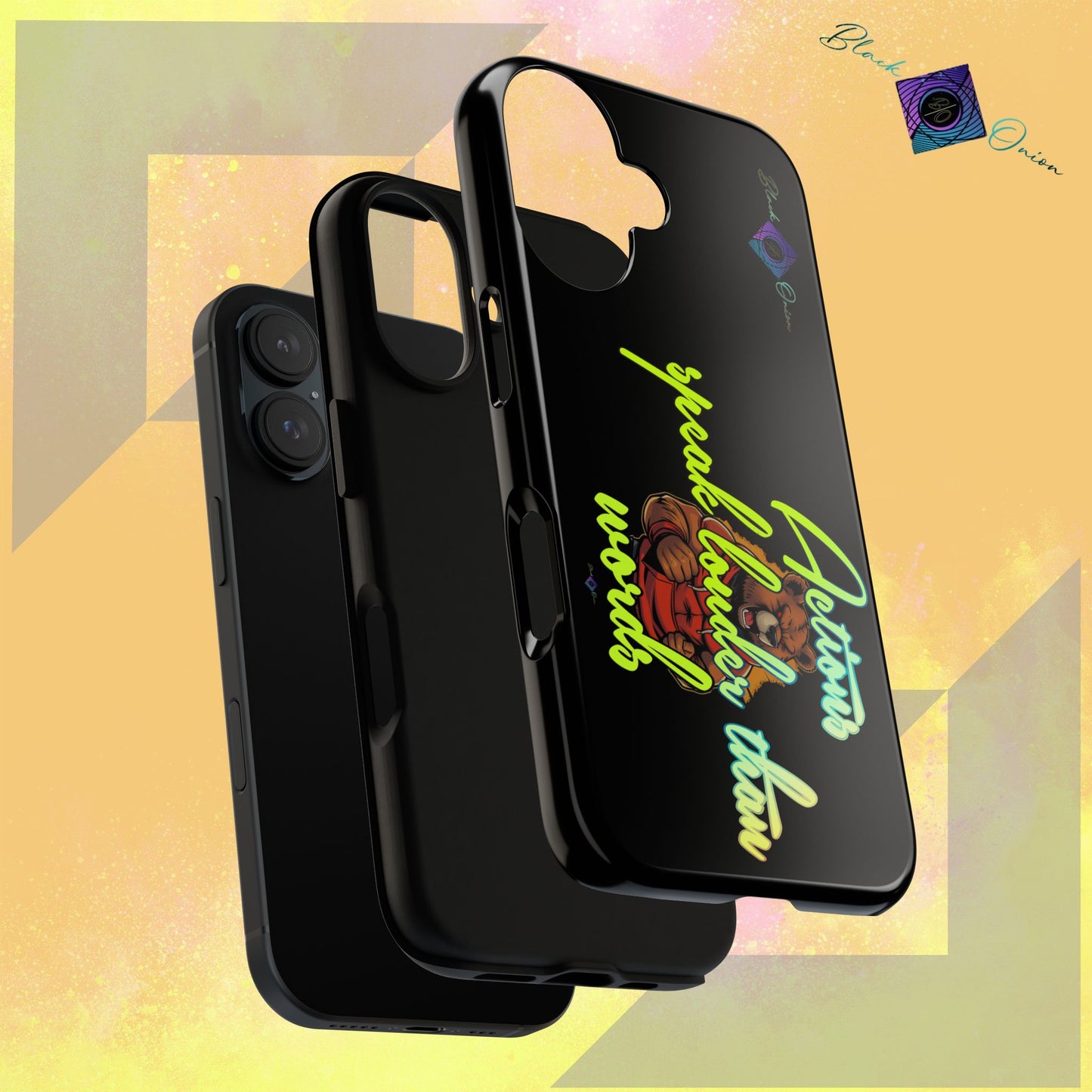 BlackOnion Brand New Phone Case - with Motivational Workout Motif ‘Actions speak lauder ‘💪🔥🫵