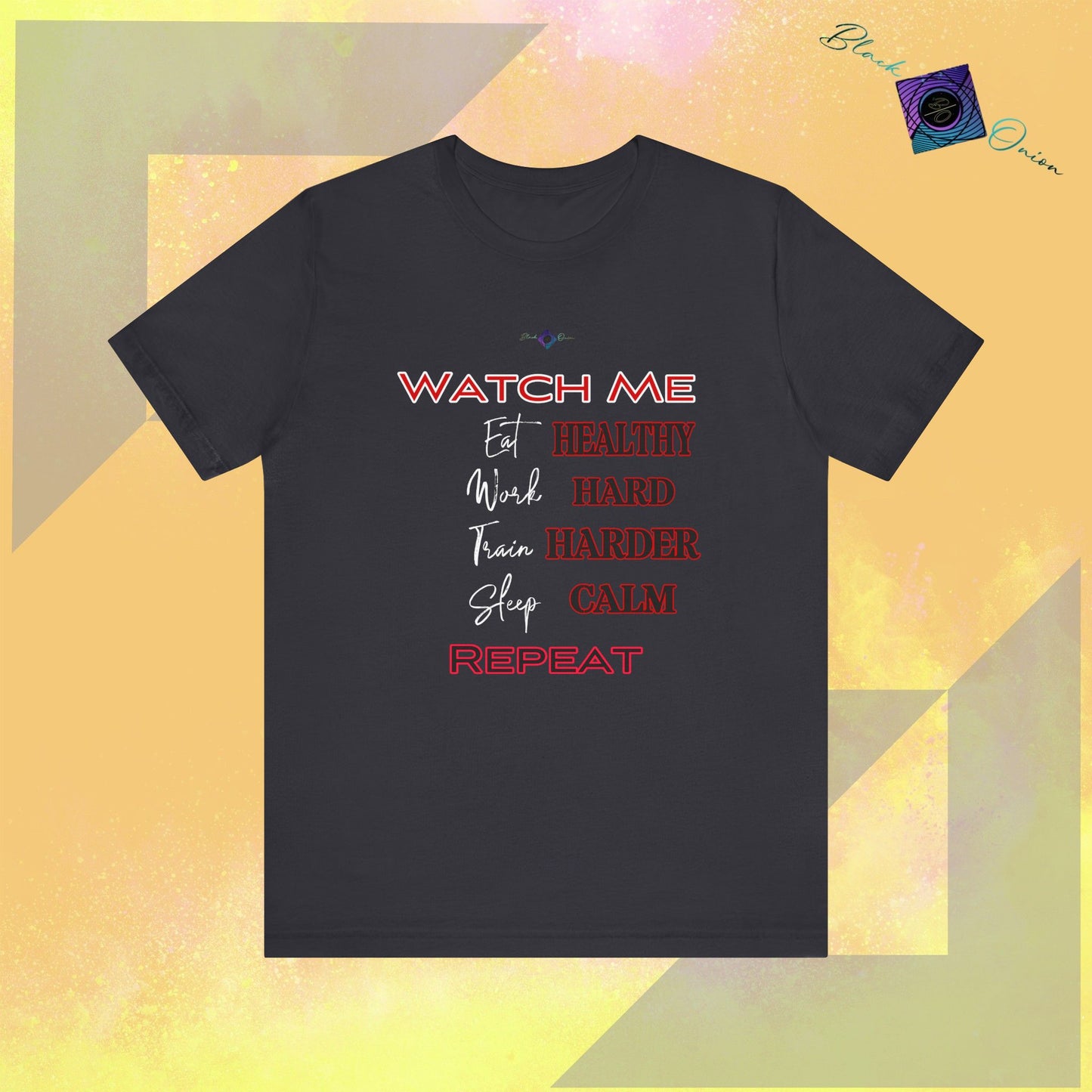 BlackOnion T-Shirt with Workout Motif V4 ‘ Watch Me’💪🔥🫵