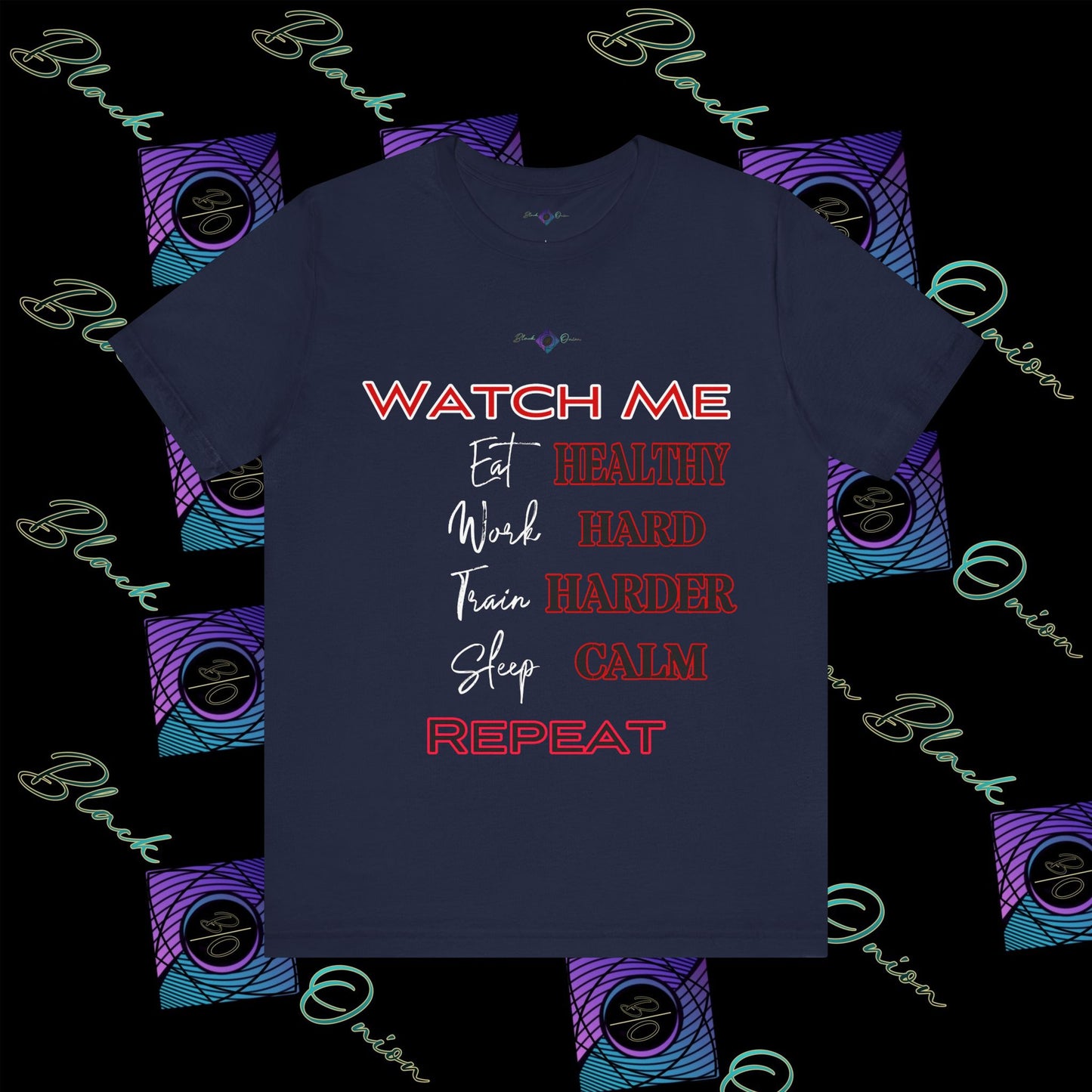 BlackOnion "Watch Me" T-Shirt with Workout Motif V2 💪🔥