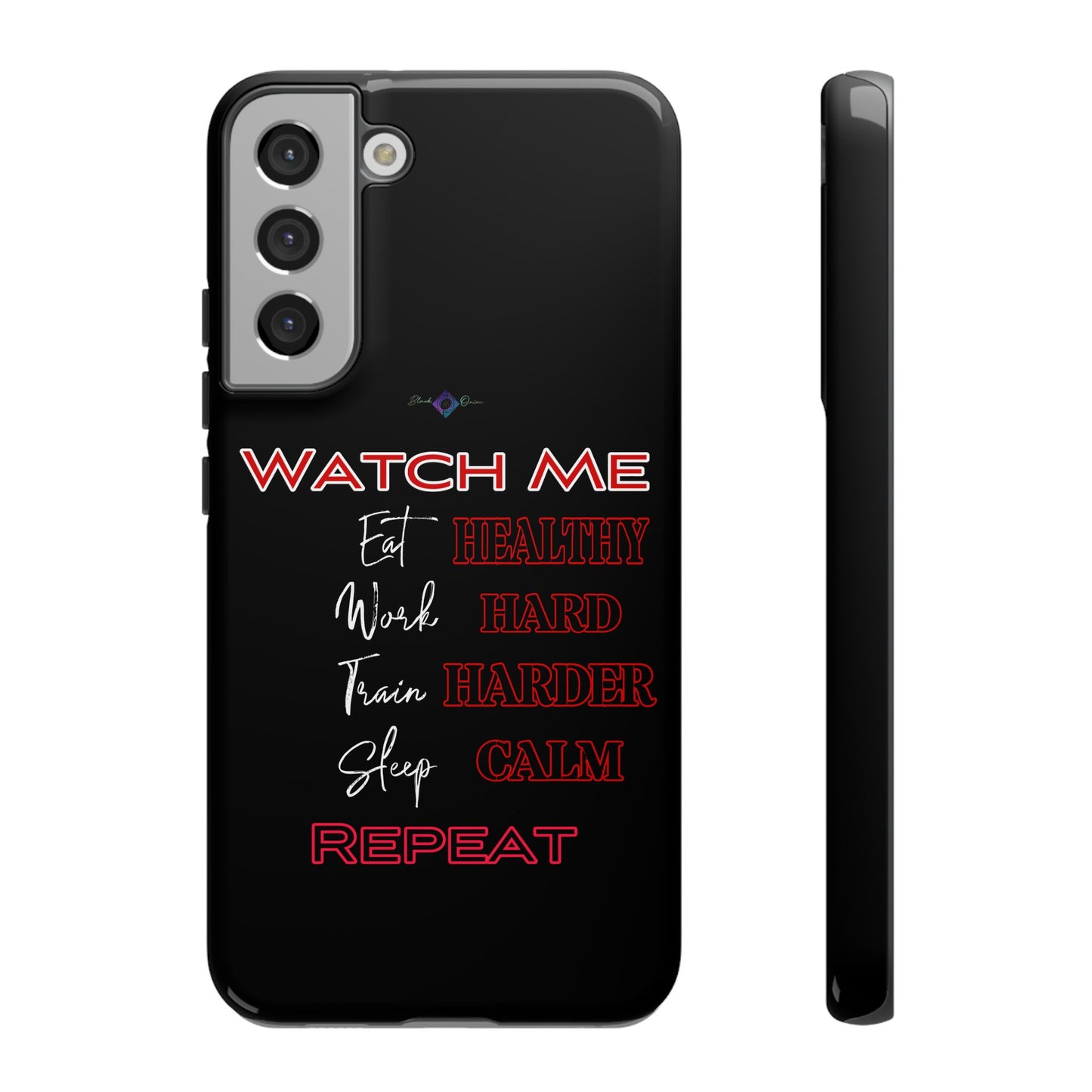 BlackOnion Phone Case -with Motivational Motif 'Watch Me' 💪🔥🫵