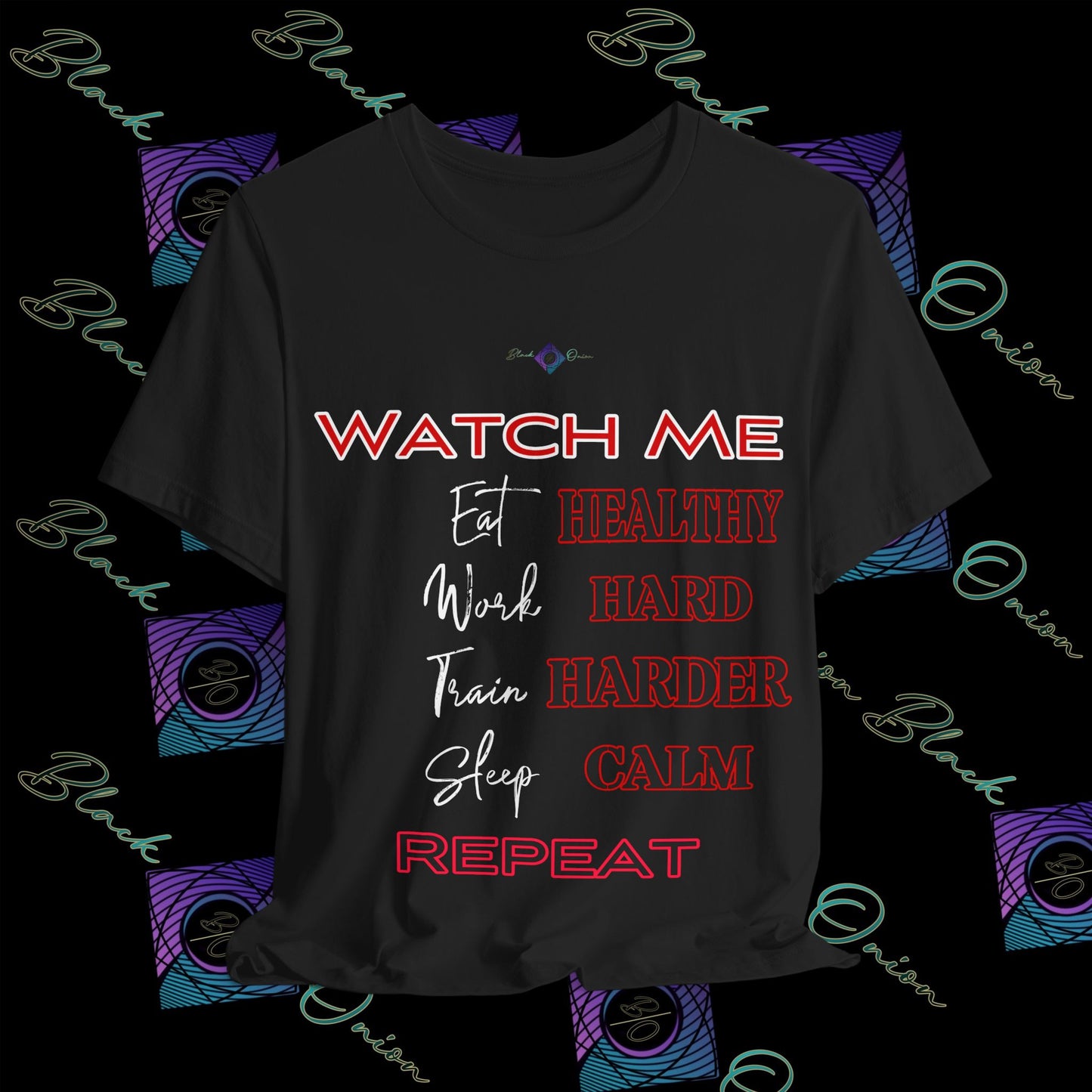 BlackOnion "Watch Me" T-Shirt with Workout Motif V3 ๐ช๐ฅ