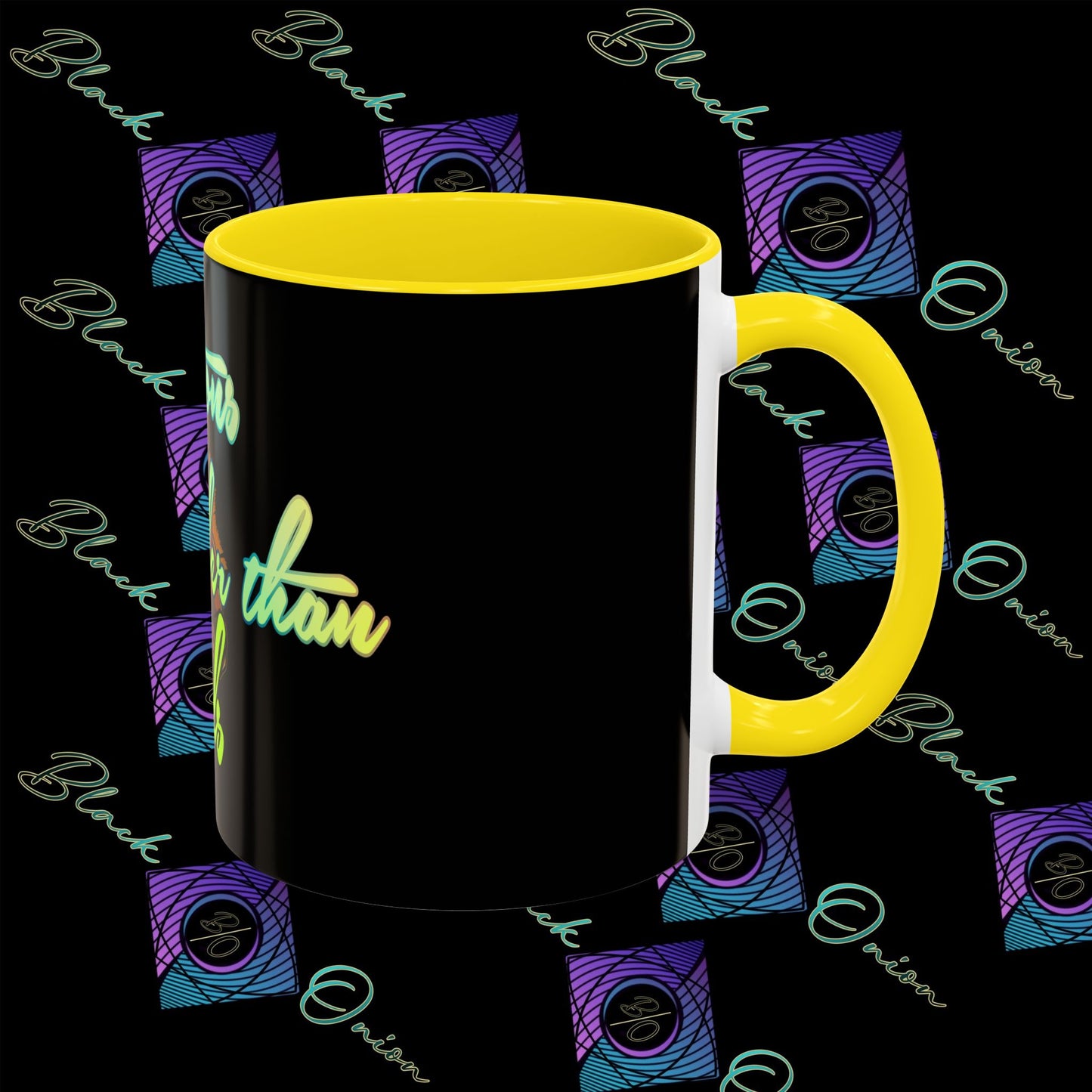 BlackOnion Coffee Mug 2 with Workout Motif ‘Actions speak lauder than words V2’🫵🔥💪