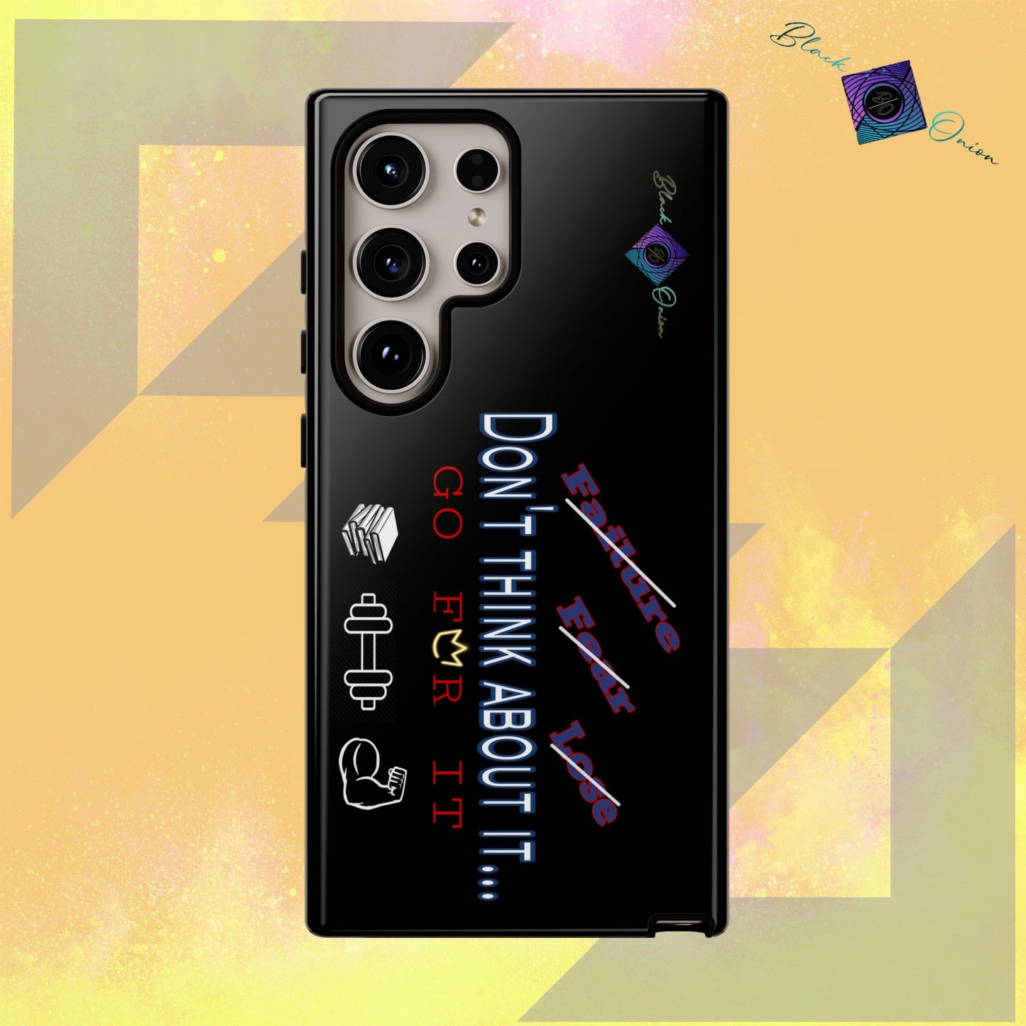 BlackOnion Brand New Phone Case - with Motivational Workout Motif’Don’t think ‘💪🔥🫵