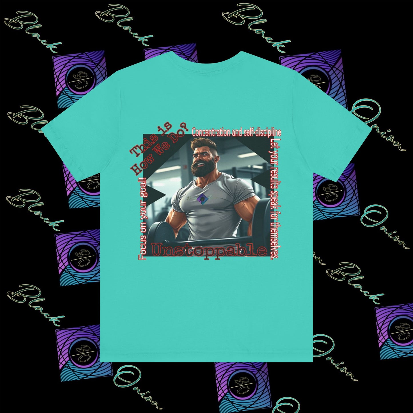 BlackOnion T-Shirt with Workout Motif “Unstoppable “💪🔥🫵