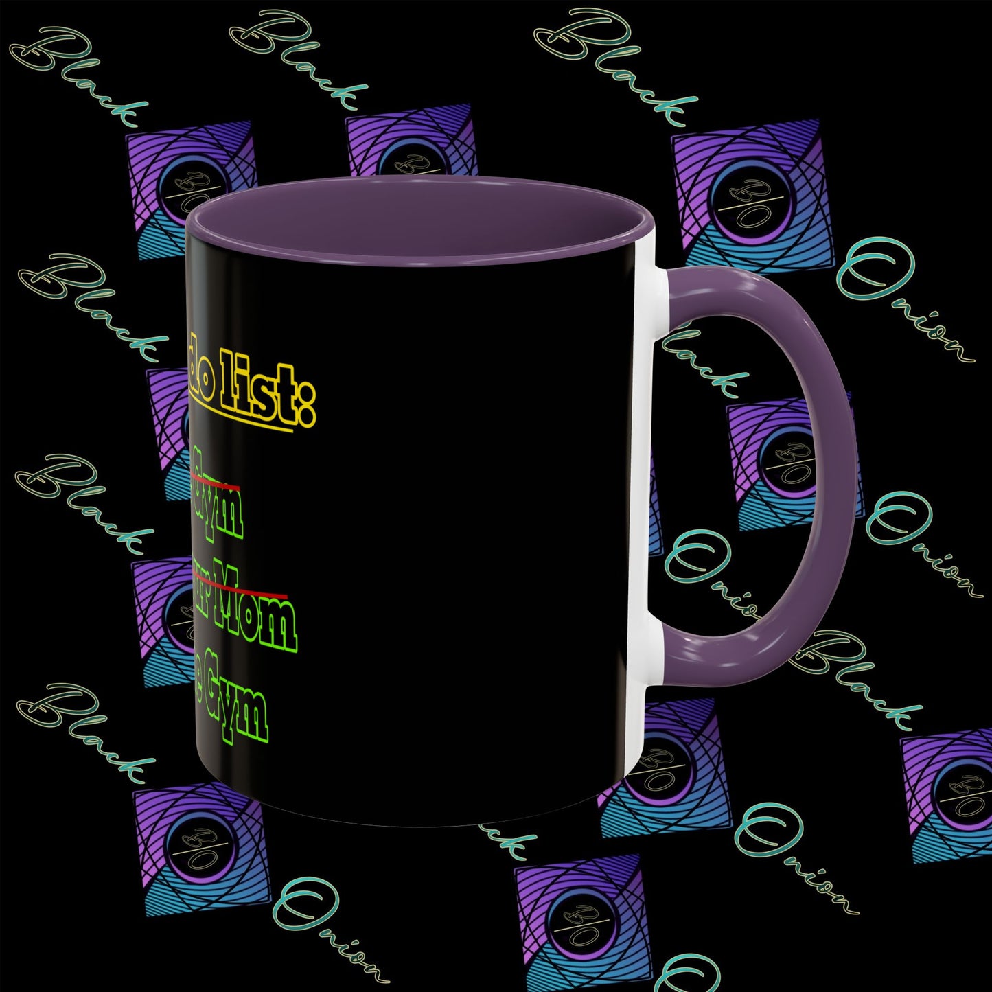 BlackOnion Coffee Mug 2 with Workout Motif ‘Today To Do List V2’🫵🔥💪