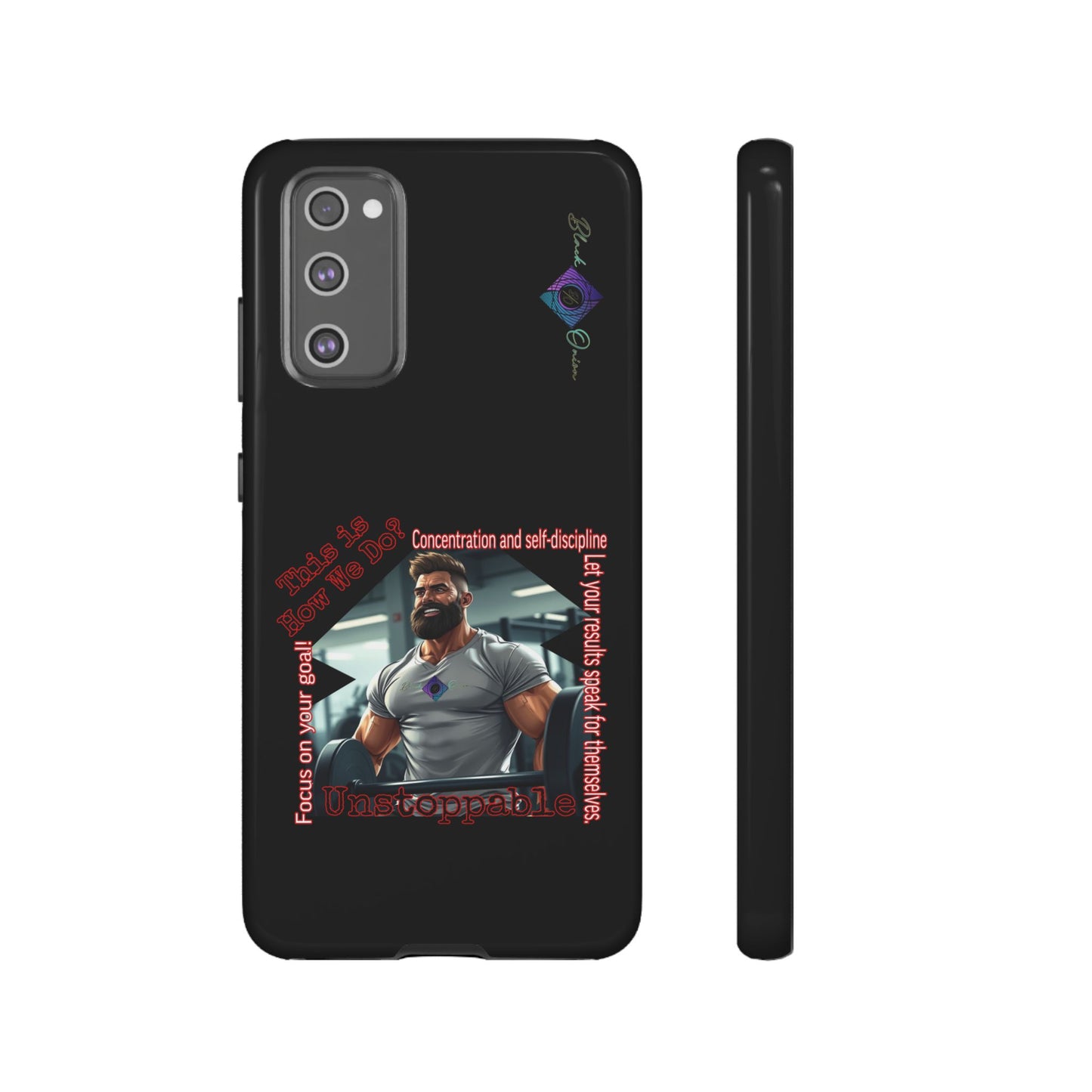 BlackOnion Brand New Phone Case - with Motivational Workout Motif’Unstoppable ‘💪🔥🫵