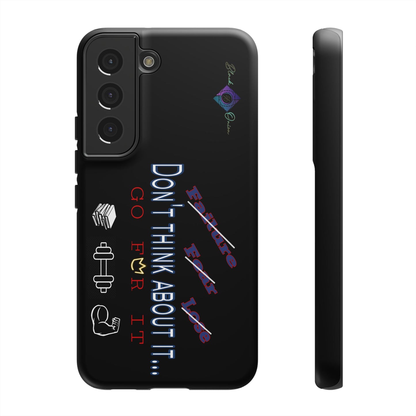 BlackOnion Brand New Phone Case - with Motivational Workout Motif’Don’t think ‘💪🔥🫵