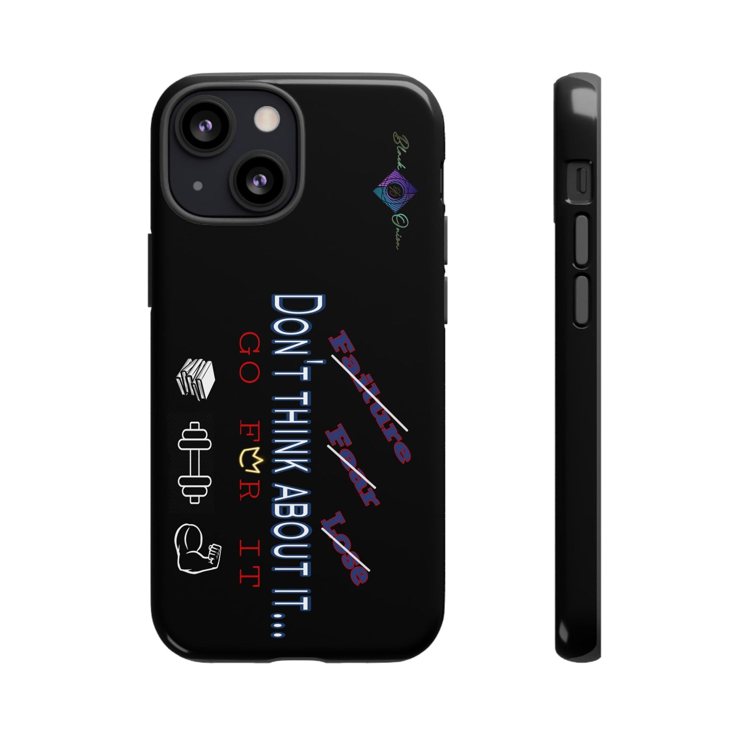 BlackOnion Brand New Phone Case - with Motivational Workout Motif’Don’t think ‘💪🔥🫵