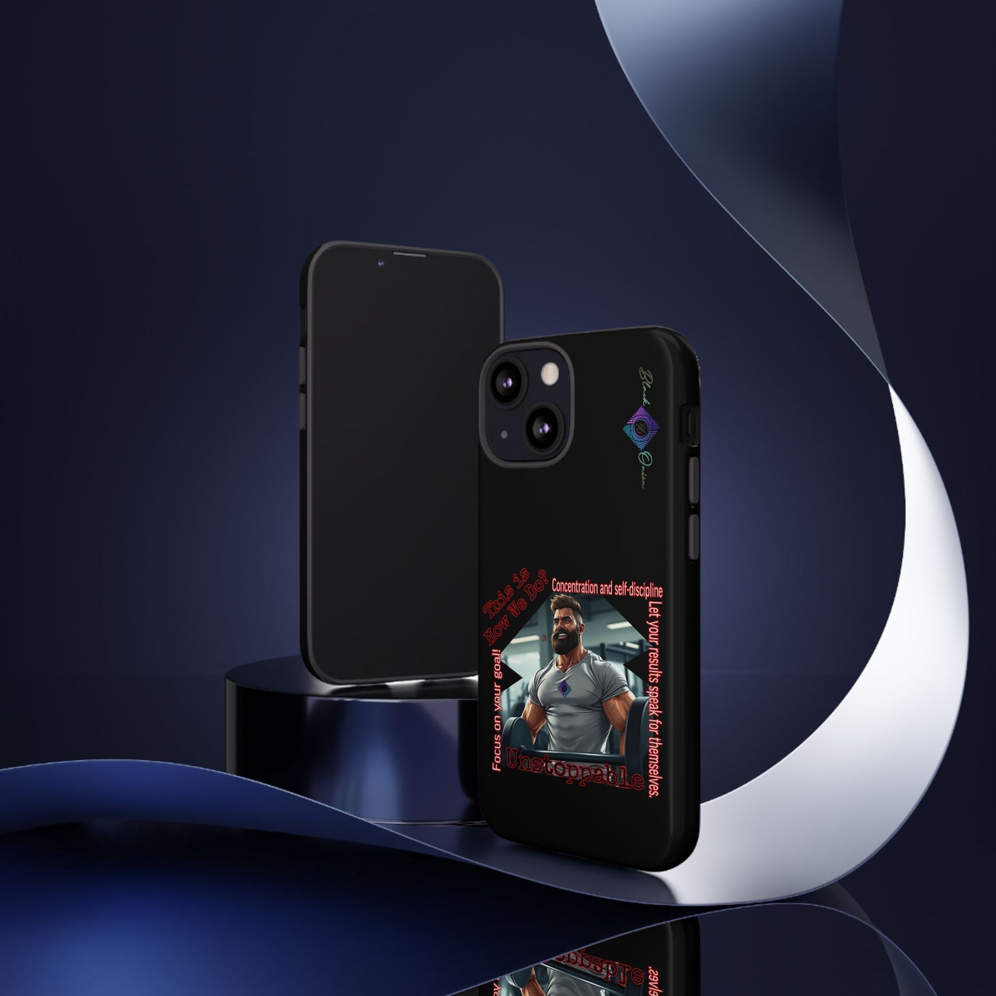 BlackOnion Brand New Phone Case - with Motivational Workout Motif’Unstoppable ‘💪🔥🫵
