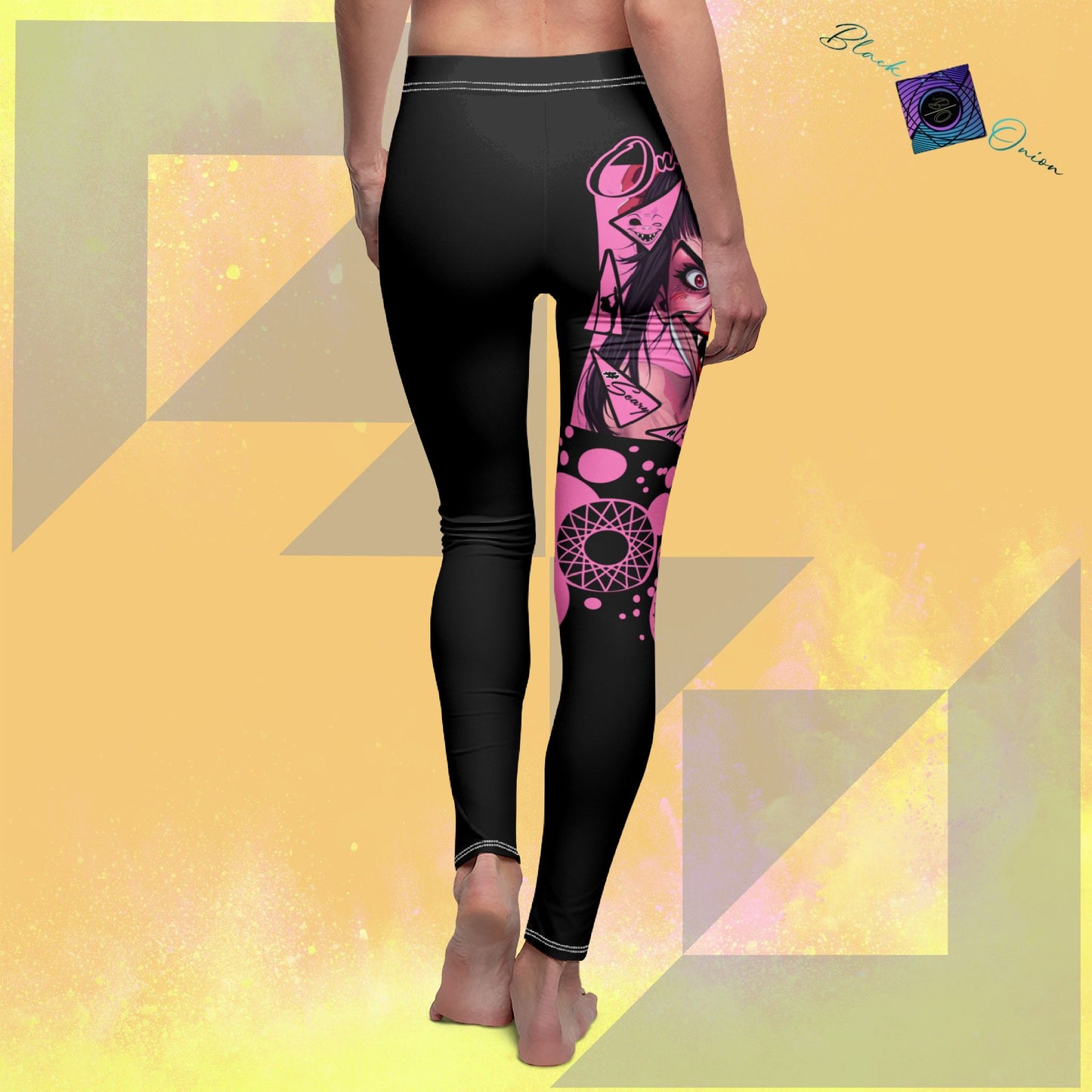 BlackOnion Stylish Women's Mid-rise Casual Leggings with OnlyGirl “ Mad Girl” Motif🌸💋❤️