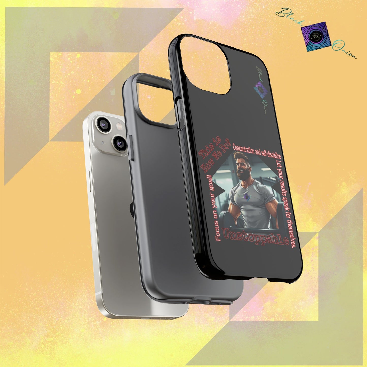 BlackOnion Brand New Phone Case - with Motivational Workout Motif’Unstoppable ‘💪🔥🫵