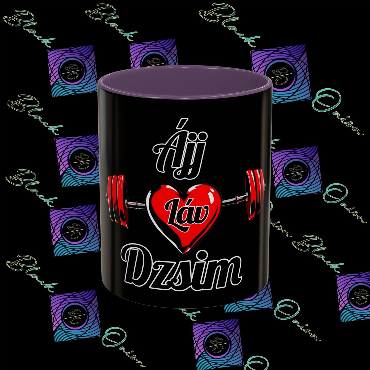 BlackOnion Coffee Mug Serial 2 with Workout Motif ‘ÁjjLávDzsim ’🫵🔥💪