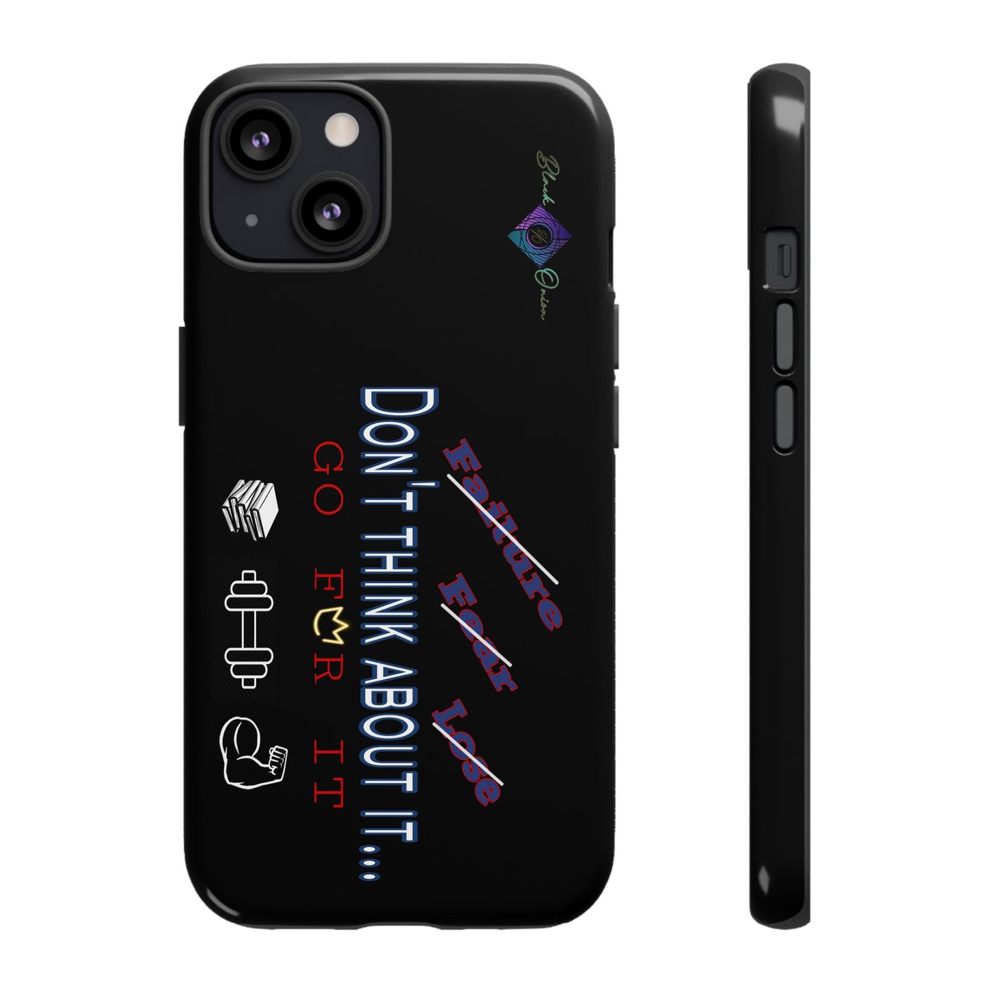 BlackOnion Brand New Phone Case - with Motivational Workout Motif’Don’t think ‘💪🔥🫵