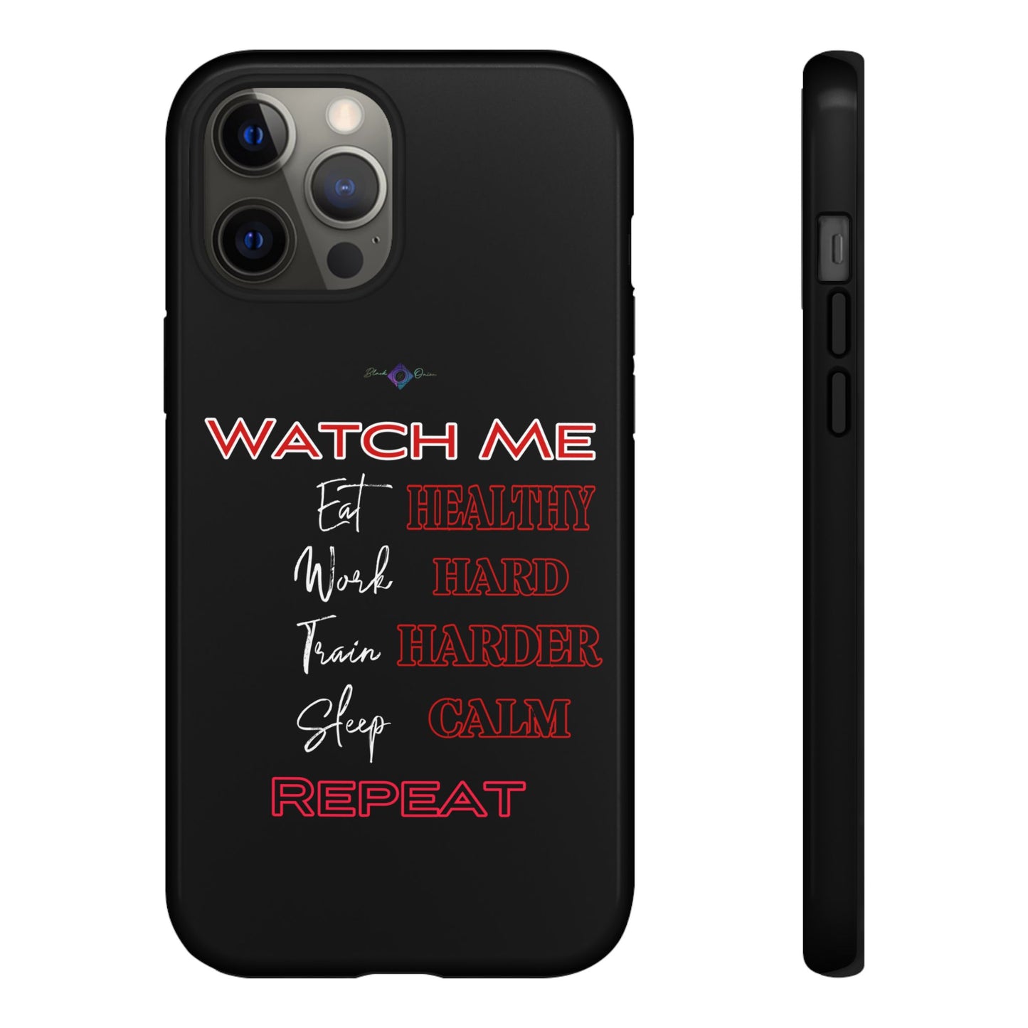 BlackOnion Phone Case -with Motivational Motif 'Watch Me' 💪🔥🫵