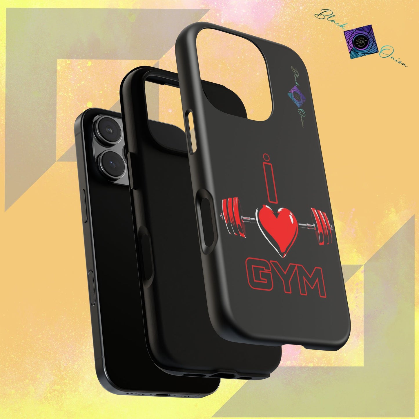 BlackOnion Brand New Phone Case - with Motivational Workout Motif’I Love Gym ‘💪🔥🫵