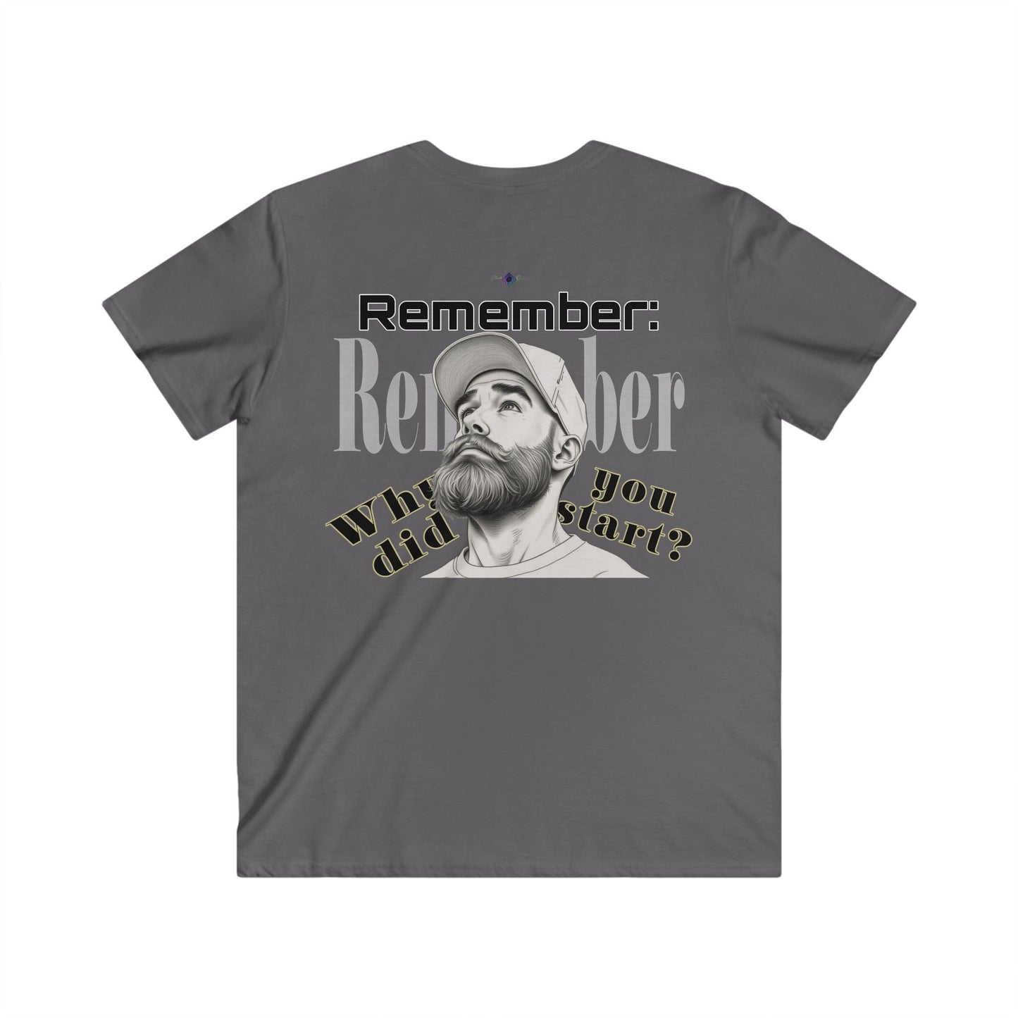 BlackOnion Men's V-Neck T-Shirt with Workout Motif ‘Remember’💪🔥🫵