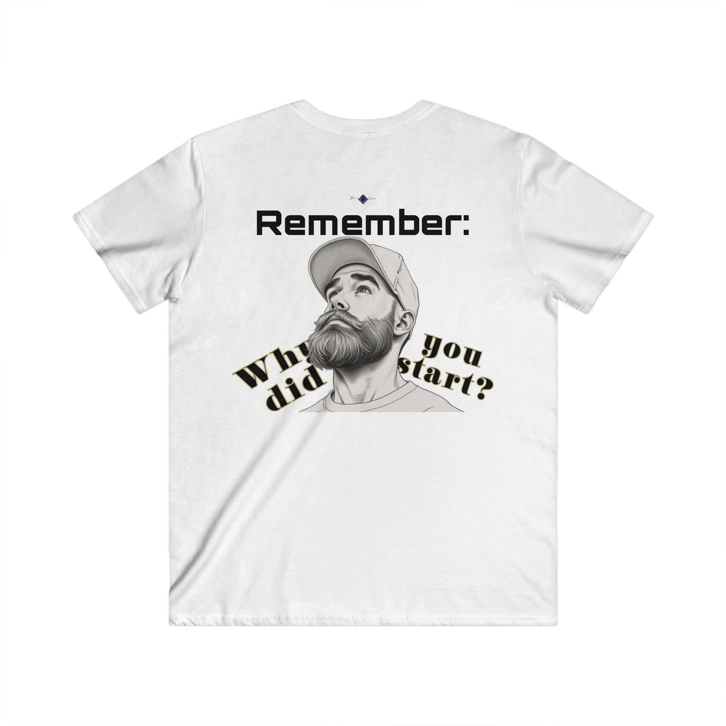 BlackOnion Men's V-Neck T-Shirt with Workout Motif ‘Remember’💪🔥🫵