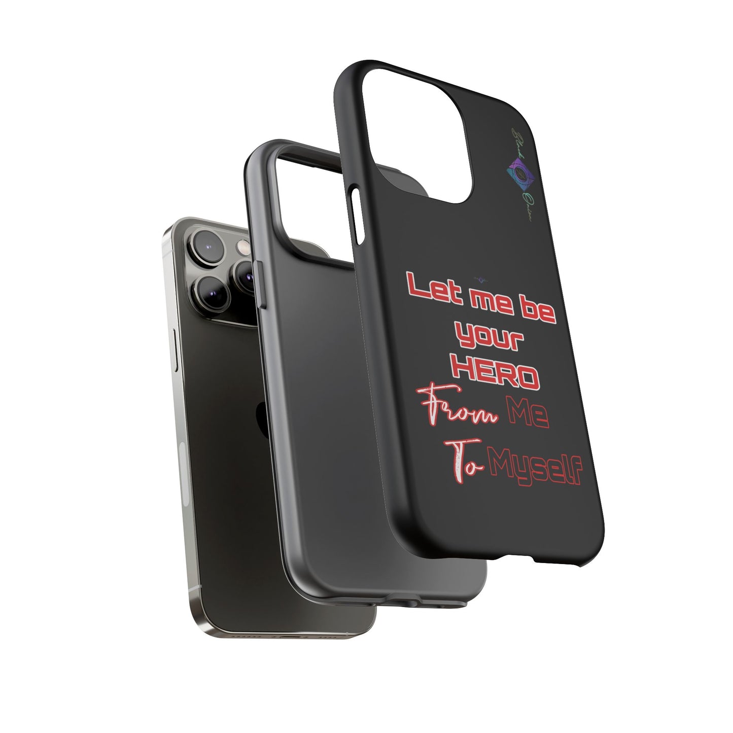 BlackOnion Brand New Phone Case - with Motivational Workout Motif’Let me be your Hero ‘💪🔥🫵